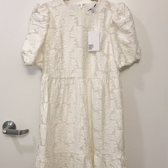 & Other Stories Puff Sleeve Jacquard Mini Dress - Picture 5 of 8